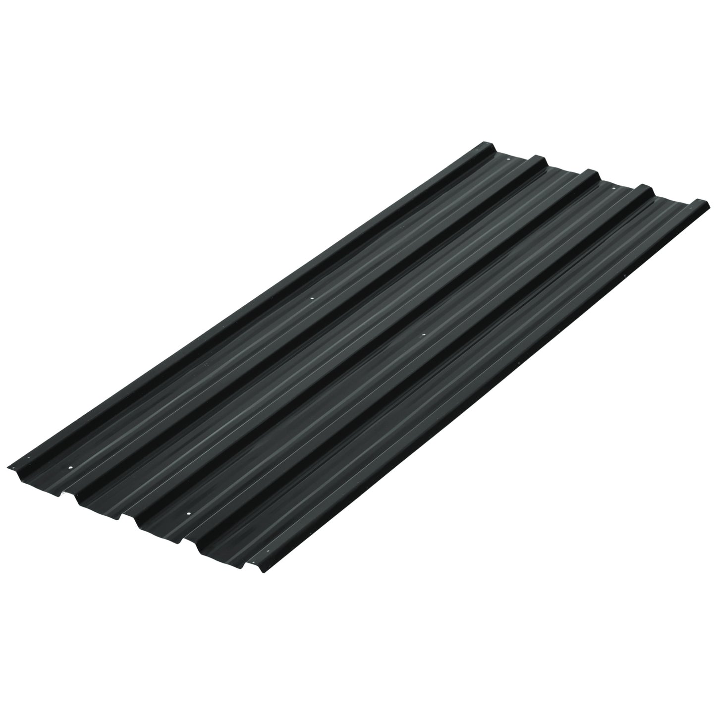 Set of 12 Corrugated Steel Roof Sheet Panels - Dark Grey