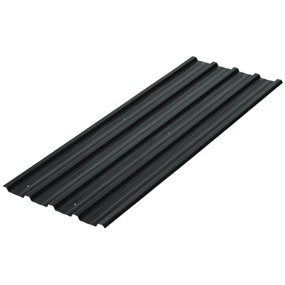 Set of 12 Corrugated Steel Roof Sheet Panels - Dark Grey