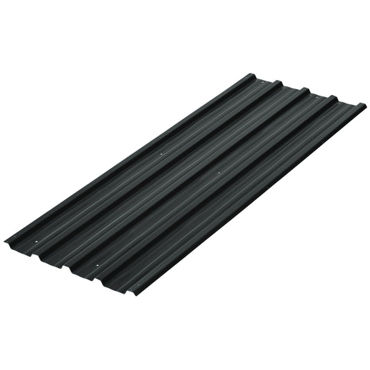 Set of 12 Corrugated Steel Roof Sheet Panels - Dark Grey