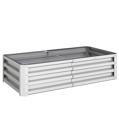 Raised Beds for Garden, Galvanized Outdoor Planters, for Herbs and Vegetables, Use for Patio, Backyard, Balcony, Silver