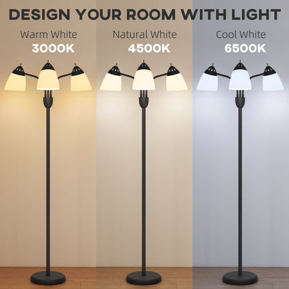 Arc Tree Floor Lamp with 3 Adjustable Rotating Lights and 3000K/4500K/6500K Colour Temperatures