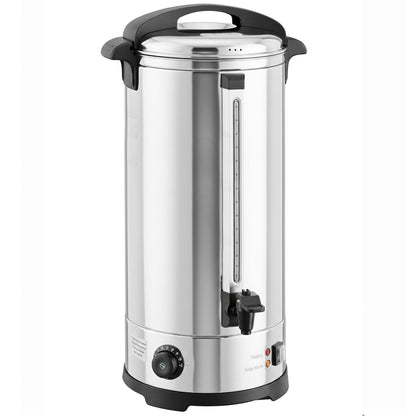 24L Catering Urn, 2500W Stainless Steel Hot Water Boiler Dispenser with Thermostat, Keep Warm Function and Easy Pour Tap