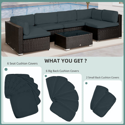Garden Rattan Sofa Cushion Polyester Cover Replacement Outdoor- No Cushion Included, Grayish Green