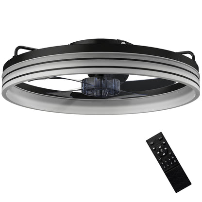 Ceiling Fans with Lights and Remote & App Control, 50cm LED Ceiling Fan Light with 3 Colour Temperatures, 6 Speed, Black