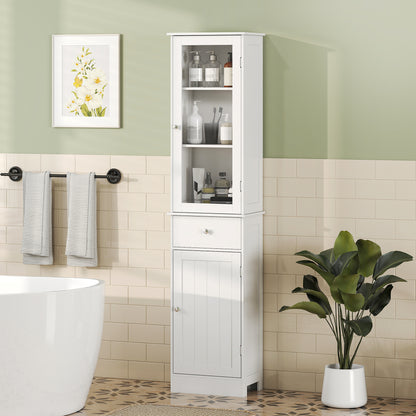 Slim Freestanding Bathroom Storage Cabinet – White