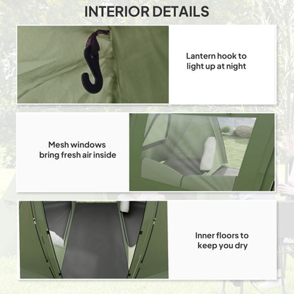 3 Man Camping Tent with Living Area and 2 Bedrooms, 3000mm Waterproof Family Tent with Sewn-in Groundsheet and bag