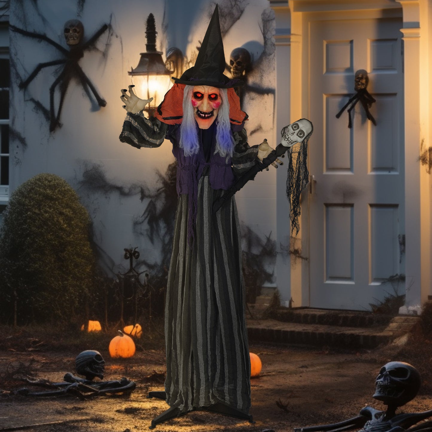 160cm Lifelike Moving Witch Decoration - Multi