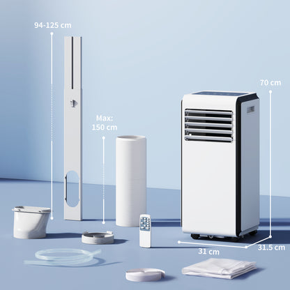 Portable Air Conditioner 7000 BTU, 4-in-1 Air Conditioning Unit with Cooling, Dehumidifier, Fan, Sleep Mode, White