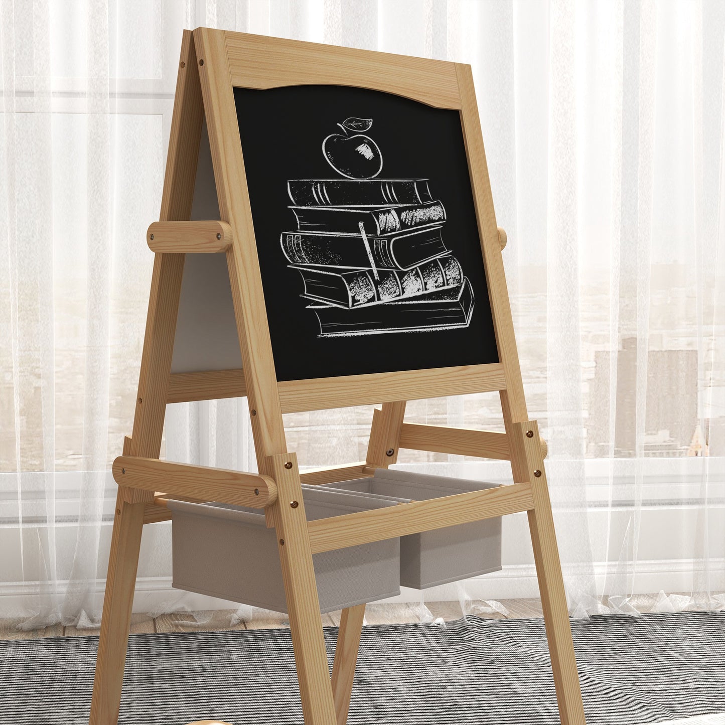 Kids Easel with Paper Roll, 3 in 1 Art Easel for Toddlers