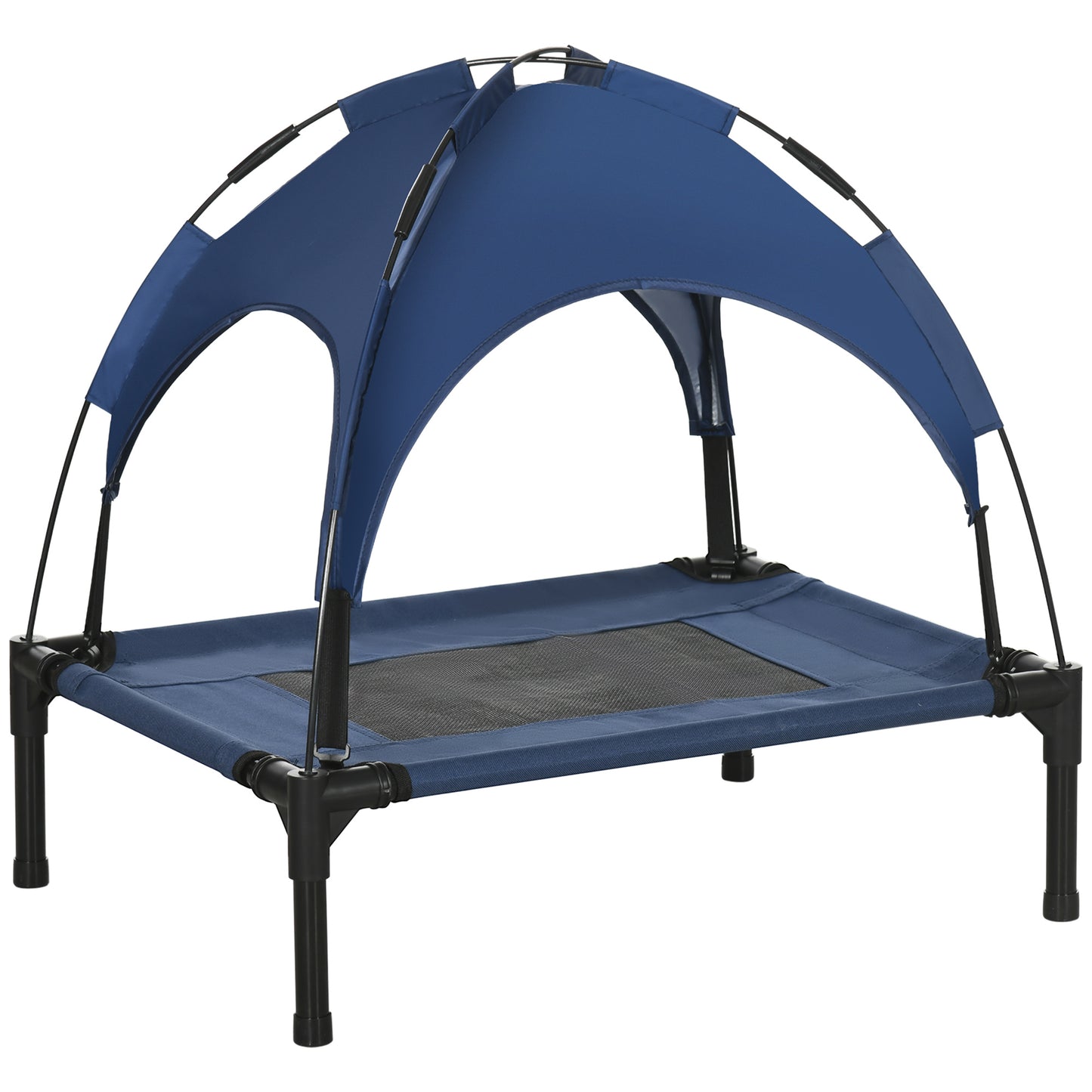 Outdoor Dog Bed with Removable Canopy, Portable Raised Dog Bed for Camping, Garden & Beach