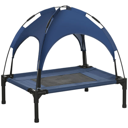 Outdoor Dog Bed with Removable Canopy, Portable Raised Dog Bed for Camping, Garden & Beach