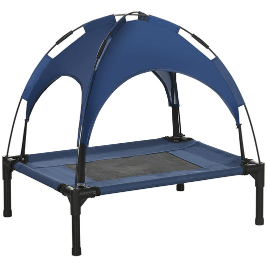 Outdoor Dog Bed with Removable Canopy, Portable Raised Dog Bed for Camping, Garden & Beach