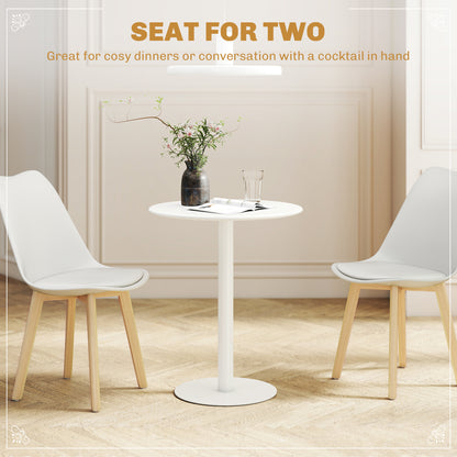 Dining Table, Round Kitchen Table with Steel Base for Living Room, Dining Room, 60 x 60 x 72cm, White