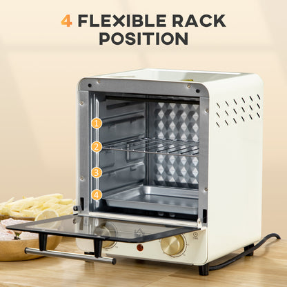 Mini Oven, 15 Litres Electric Oven and Grill with 60-230℃ Adjustable Temperature, 60 Minute Timer, Include Baking Tray