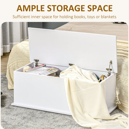 113L Storage Chest, Storage Box with Flip-Top Lid and 2 Safety Hinges, Storage Trunk for Living Room, Entryway