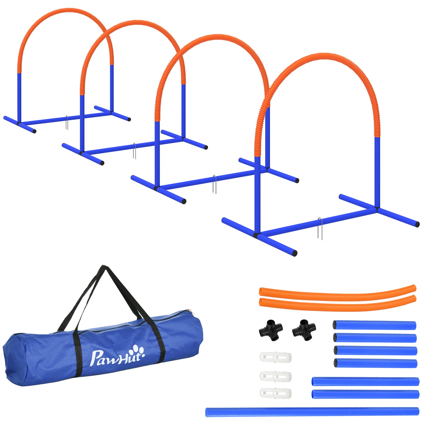 Four-Piece Portable Dog Agility Equipment - Blue