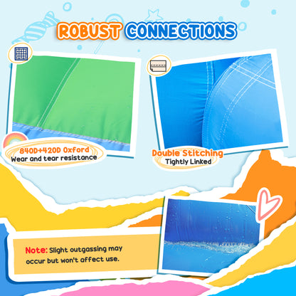 8 in 1 Inflatable Bounce House with 550W Blower, Slide, 2 Pools, Basketball Hoop, Climbing Wall, Water Gun, Ring Toss
