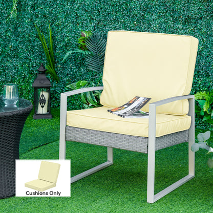 2-Piece Garden Seat and Back Cushion Set, Replacement Cushions for Outdoor Furniture with Seat Cushion and Back Cushion