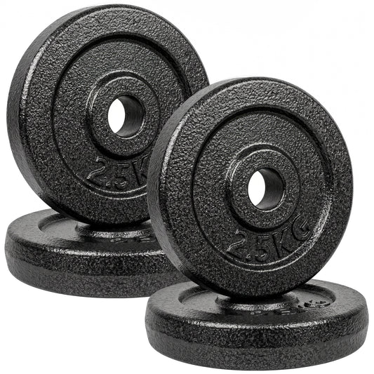 Weight Plates Set, 1"/2.5cm Weight Disc Pair, 4 x 2.5kg Metal Dumbbell/Barbell Plates for Home Gym