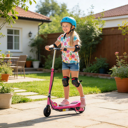 Foldable Electric Kids Scooter, Ride-on for Ages 7-14 Years, Pink
