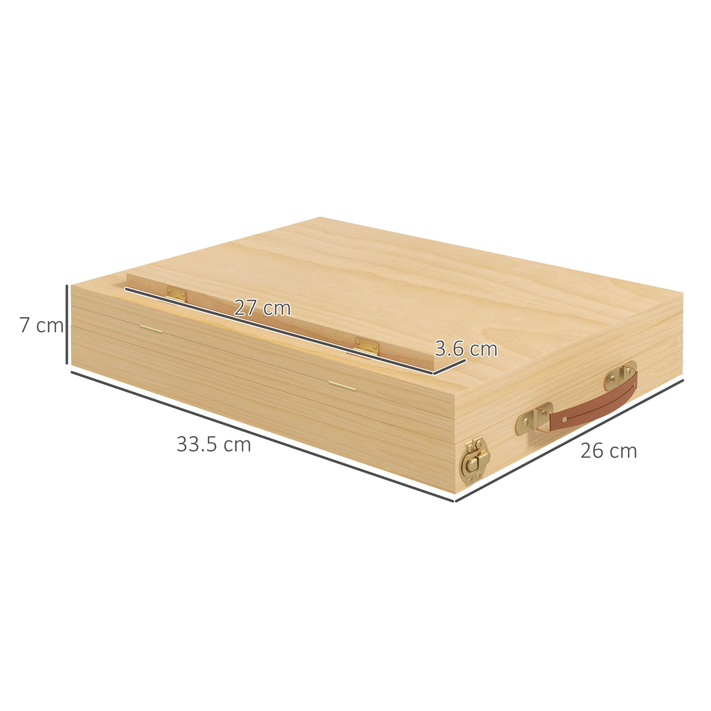 Wooden Table Easel Box with Storage Portable Folding Artist Easel, Natural