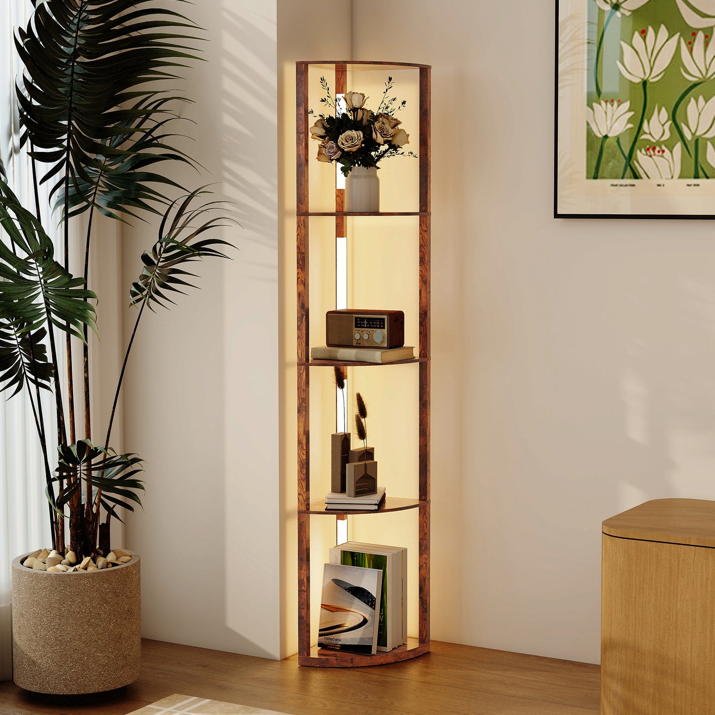 4-Tier Corner Floor Lamp