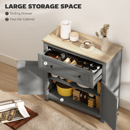 Sideboard Storage Cabinet, Morden Kitchen Cupboard with Adjustable Shelf, Drawer and Double Doors, Sideboard for Living Room