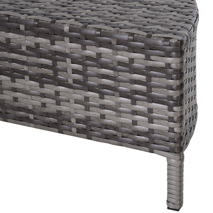 5 Pieces Rattan Garden Furniture Set, 4 Seater Half-Round Garden Sofa Set with Thickened Cushions