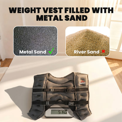 5KG Weighted Vest, Running Weight Vest with Adjustable Strap, Convenient Pocket and Reflective Strips for Men and Women