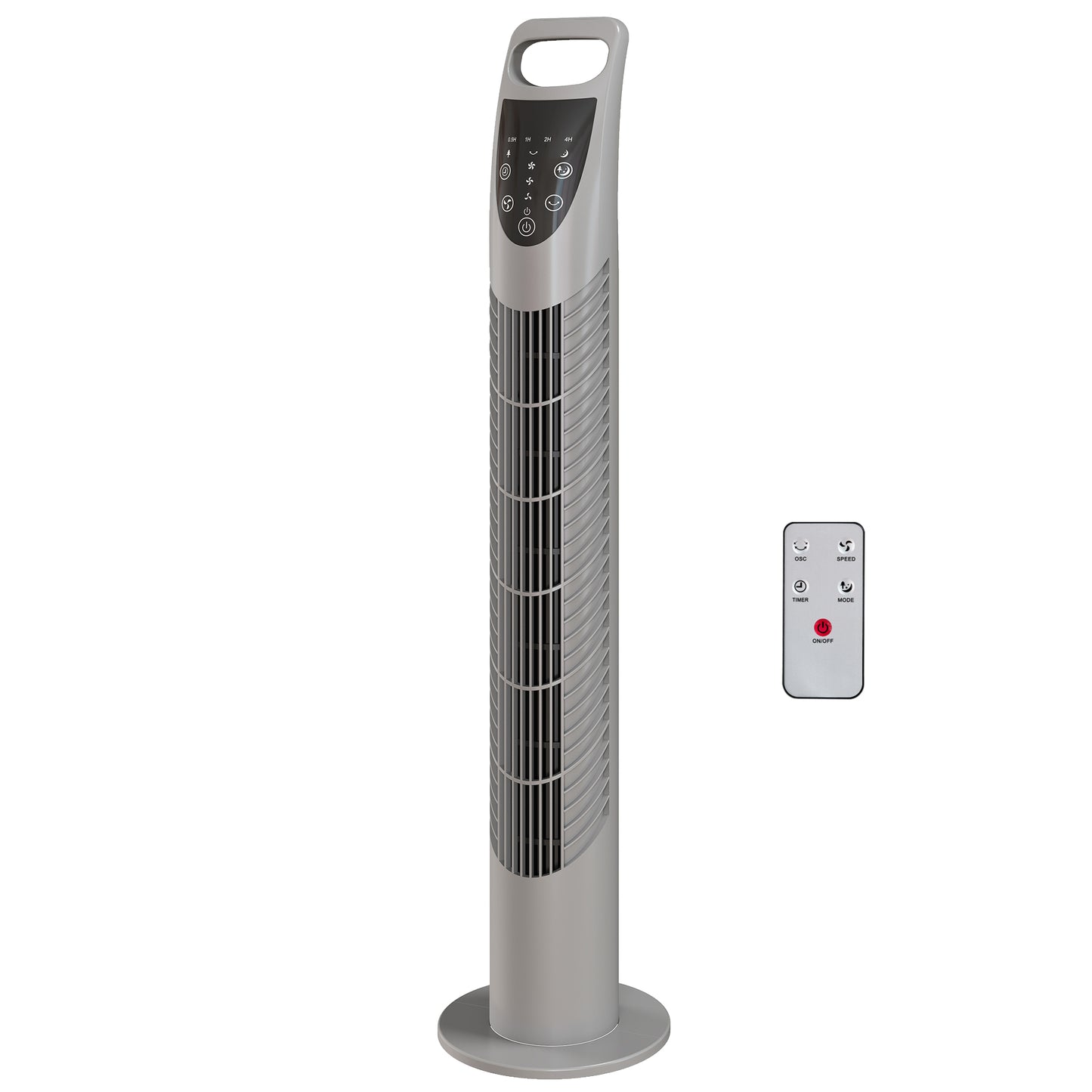 Tower Fan Oscillating 3 Speeds 3 Winds 40W w/ RC Timer Quiet - Grey