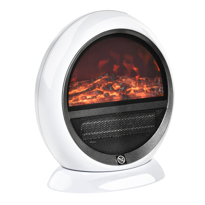 Freestanding Electric Fireplace Indoor Space Table Top Heater with Realistic Flame Effect, Rotatable Head