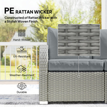 Six-piece Rattan Garden Furniture Set with Reclining Armchairs - Dark Grey