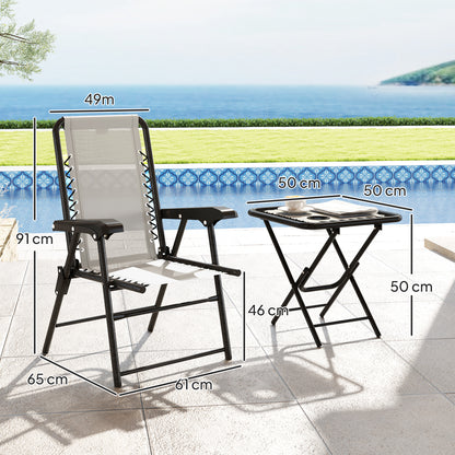 Three-Piece Garden Table and Chair Set - Cream White