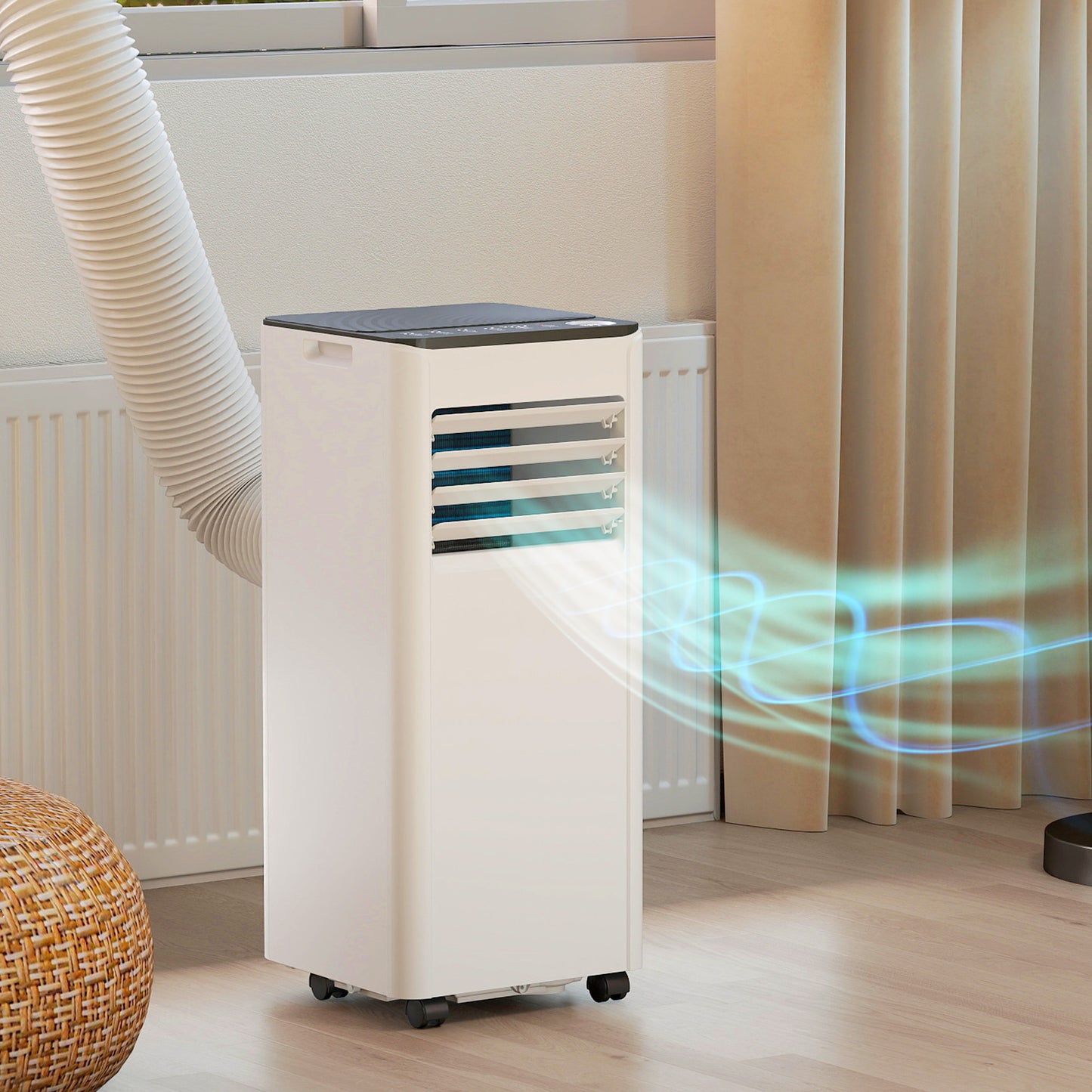 Portable Air Conditioner 9000 BTU, 4-in-1 AC Unit with Cool, Dehumidifier, Fan, Sleep Mode, WiFi Voice Remote Control