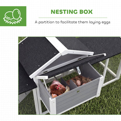 Large Chicken Coop, Wooden Outdoor Chicken Cage Poultry Hen House with Nesting Box