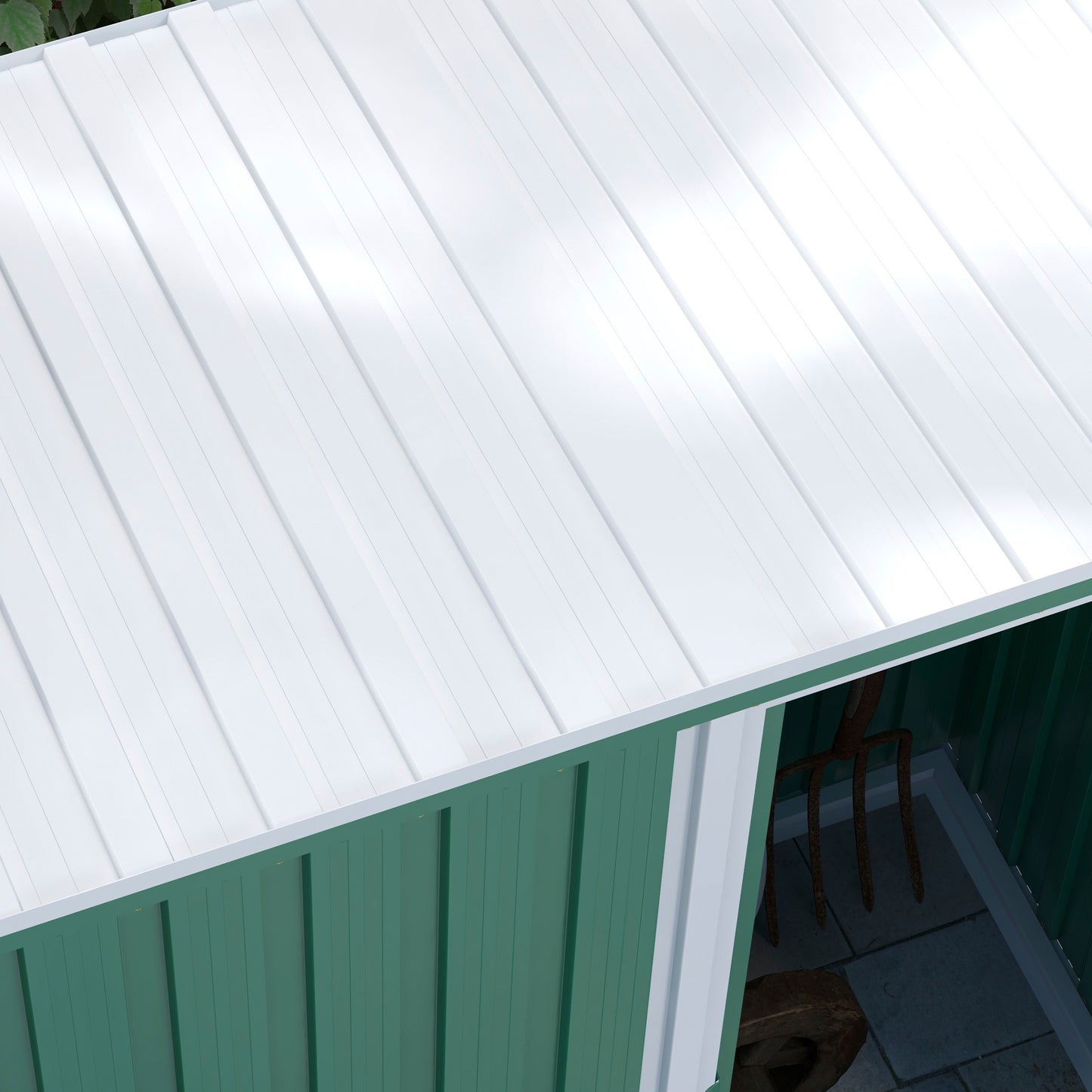 5 x 3ft Garden Storage Shed with Sliding Door and Sloped Roof Outdoor Equipment Tool, Green