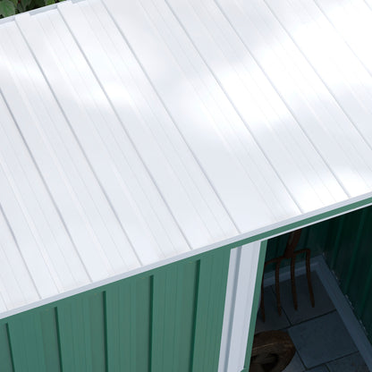 5 x 3ft Garden Storage Shed with Sliding Door and Sloped Roof Outdoor Equipment Tool, Green