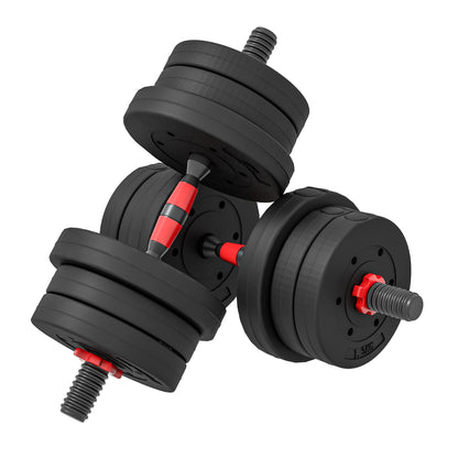 20kg 2 IN 1 Adjustable Dumbbells Weight Set, Dumbbell Hand Weight Barbell for Body Fitness, Lifting Training for Home