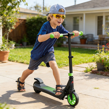 Folding Electric Scooter with Brake, for Ages 6+ Years, 8km/h Maximum Speed, Green