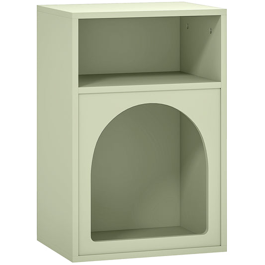 Bedside Table with 2 Open Compartments - Light Green