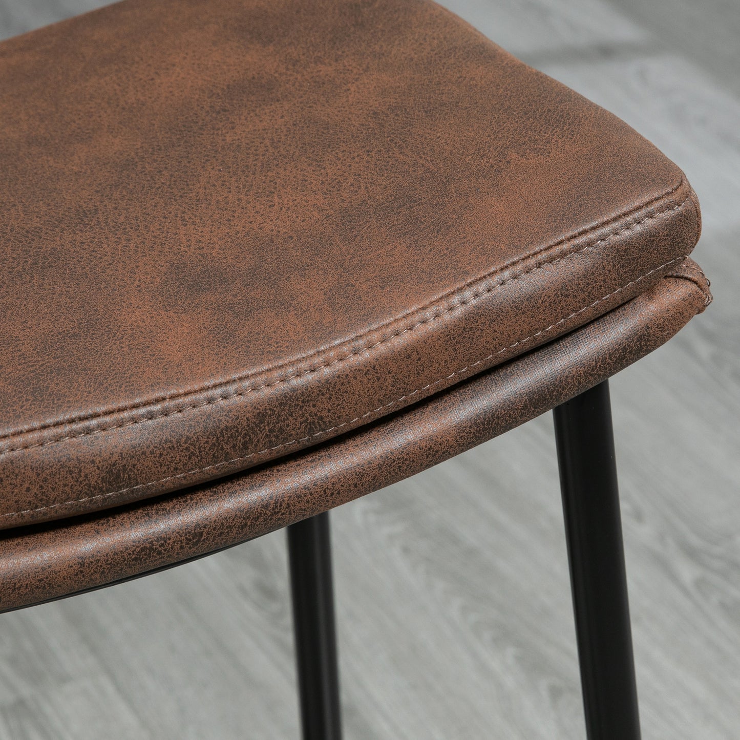 Breakfast Bar Stools Set of 2, Microfibre Upholstered Barstools