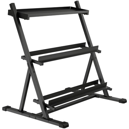 3-Tier Adjustable Dumbbell Rack, Heavy-Duty Weight Rack for Dumbbells, Kettlebells and Multiple Balls