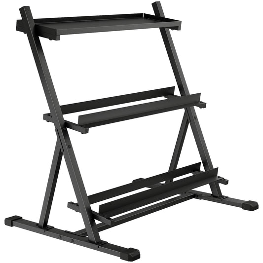 3-Tier Adjustable Dumbbell Rack, Heavy-Duty Weight Rack for Dumbbells, Kettlebells and Multiple Balls