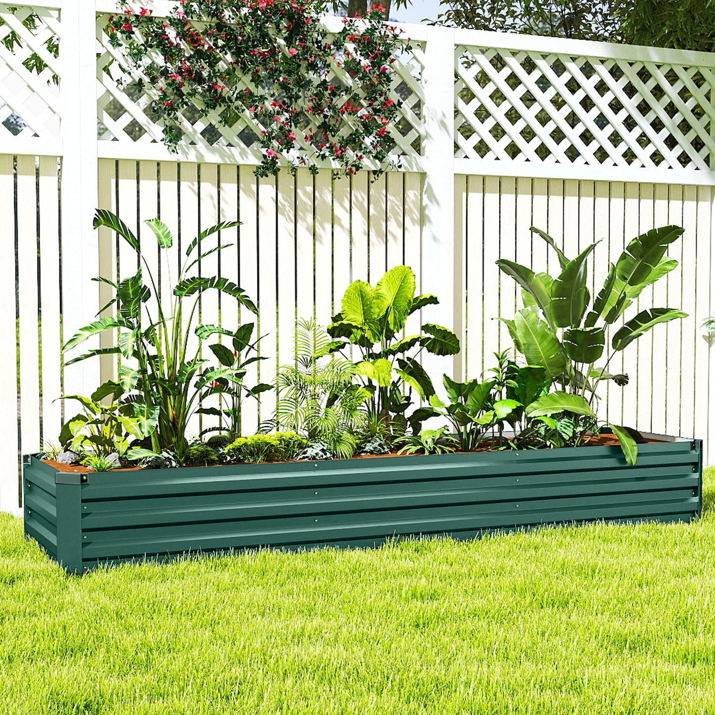 60 x 240cm Galvanised Steel Planter, with Open Bottom