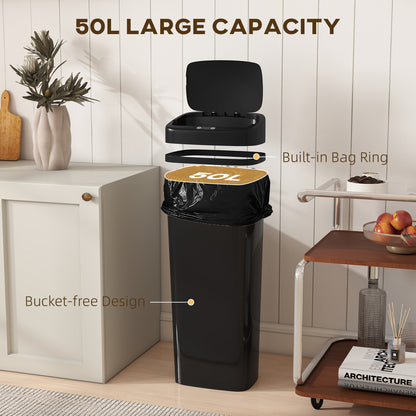 50L Stainless Steel Sensor Bin - Black