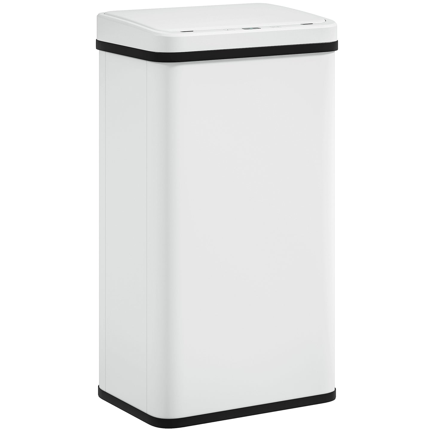 50L Sensor Bin with Soft-Close Lid, Stainless Steel Automatic Touchless Motion Sensor Kitchen Bin, White