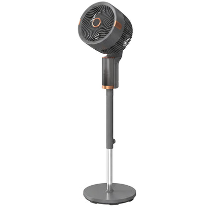 20 dB Silent Standing Fan for Bedroom, 44" Pedestal Fan with 90° Oscillating, 8 Speeds and LED Light, Grey