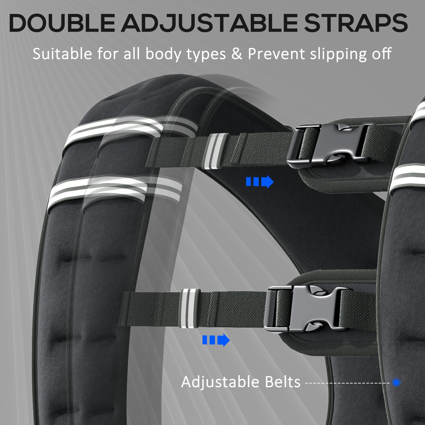 8KG Weighted Vest, Running Weight Vest with Adjustable Strap, Convenient Pocket and Reflective Strips for Men and Women