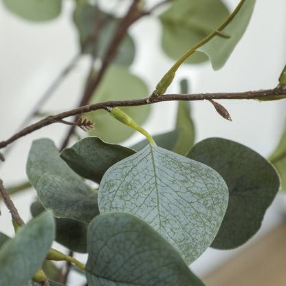 Set of 2 Decorative Artificial Tree, 4ft/ 120cm Silk Eucalyptus Trees with 230 Silver Dollar Leaves in Pot