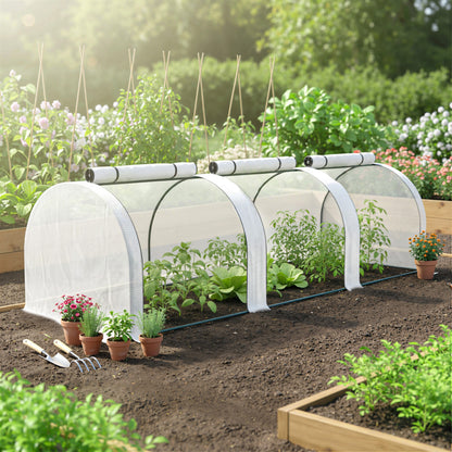 295 x 100 cm Low Tunnel Greenhouse - White